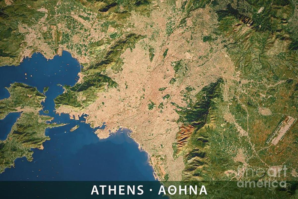 Athen-Höhenkarte