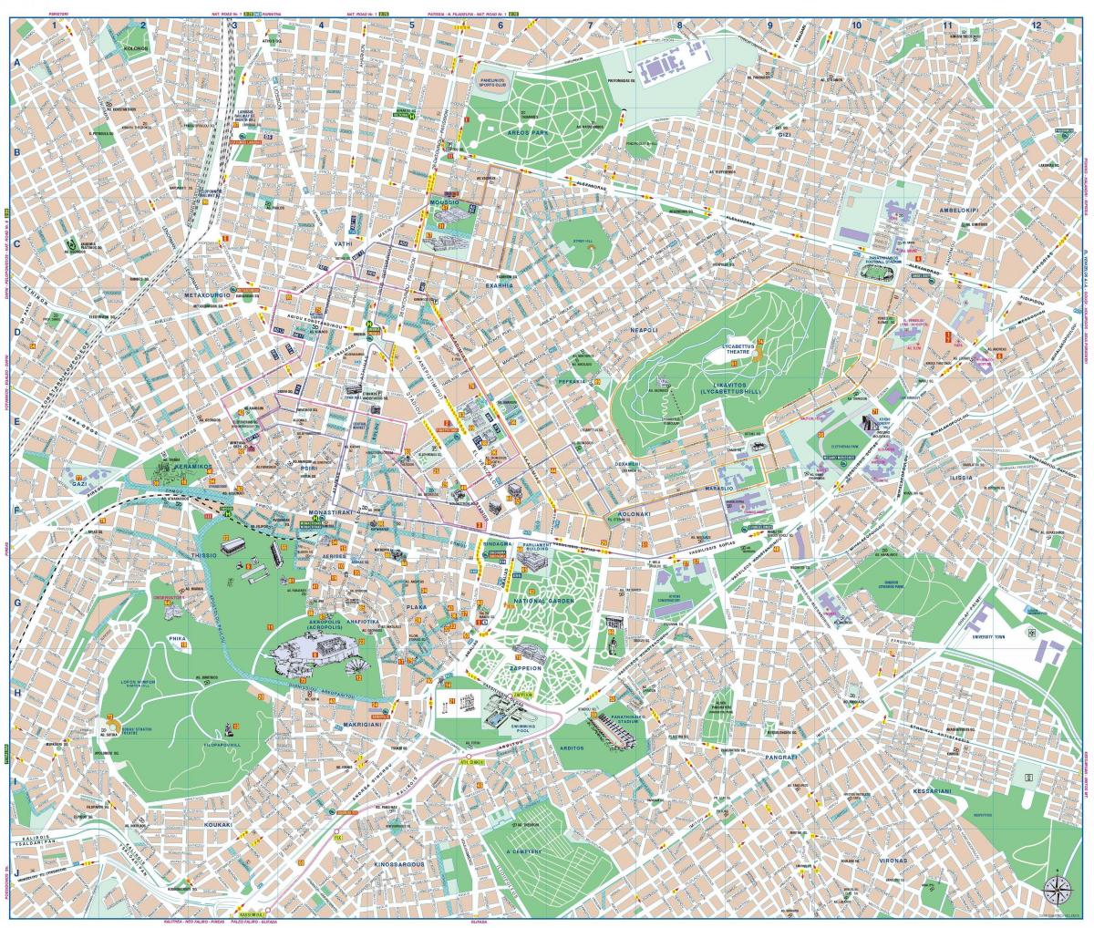 Athen Stadtkarte